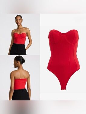 Express Red Strapless Underwire Sculpting Bodysuit